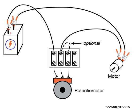 Using a Potentiometer as a Rheostat for Simple Motor Speed Control