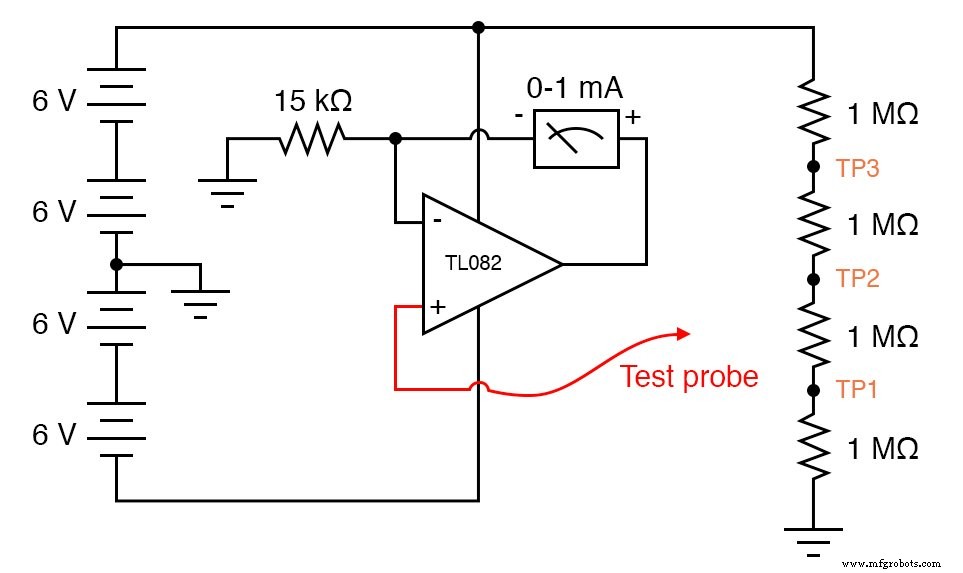 Build a High‑Impedance Voltmeter with TL082 / LM1458 Op‑Amps