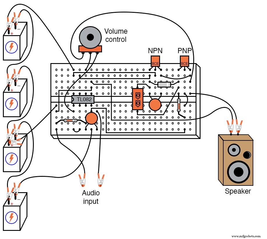 Build a High‑Performance Class B Push‑Pull Audio Amplifier with TL082 Op‑Amp