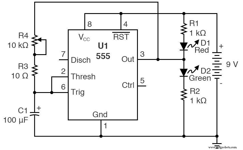 555 Hysteretic Oscillator – Build a Classic RC Multivibrator