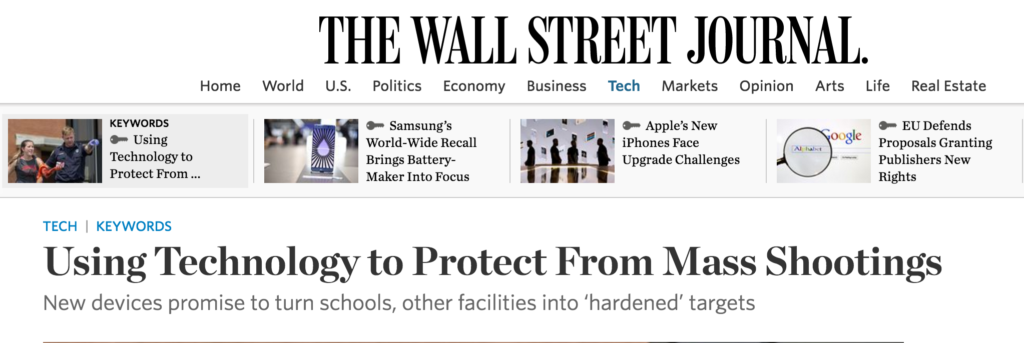 Wall Street Journal Features Link Labs  Stanley Security Project