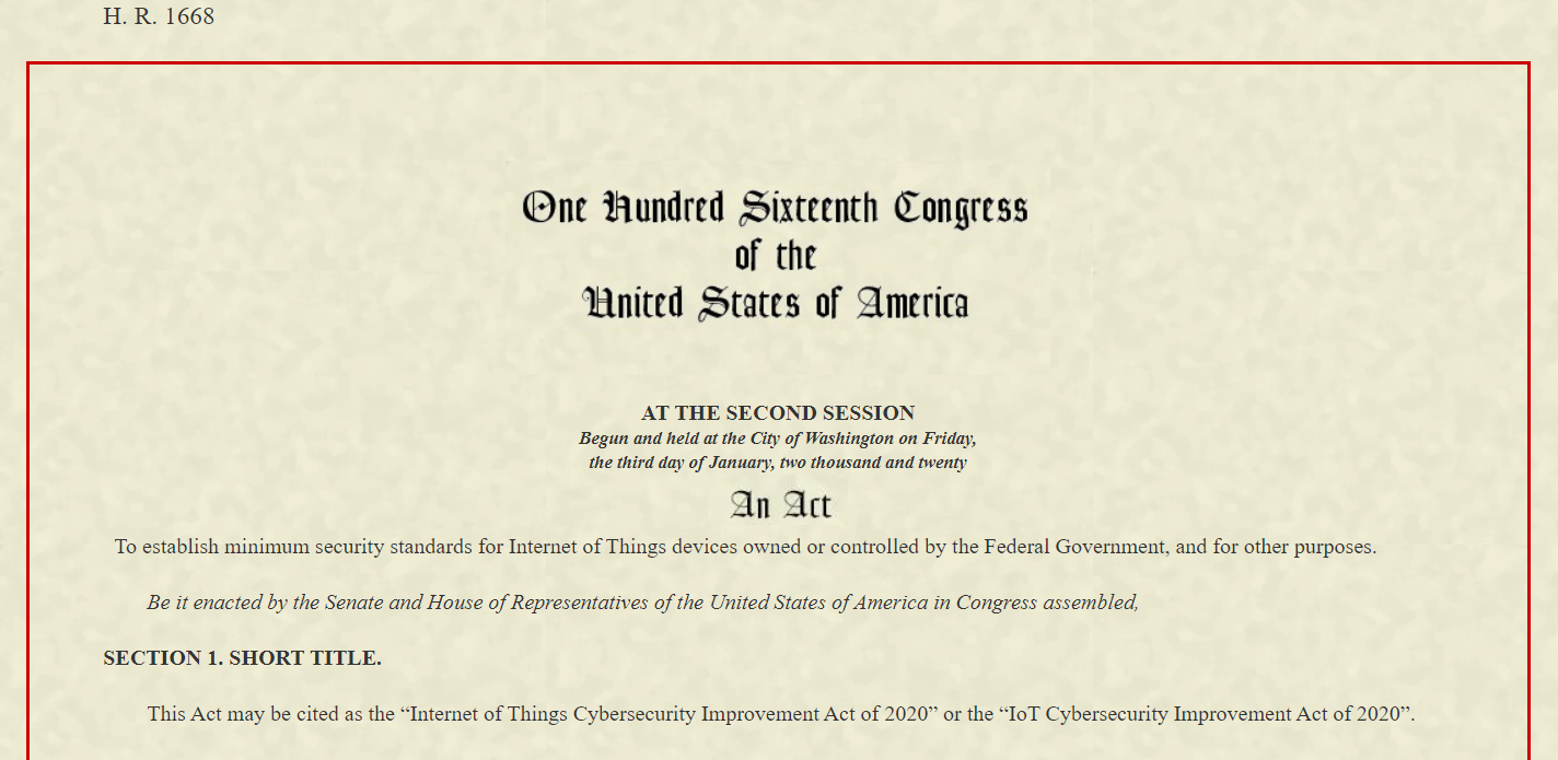 U.S. IoT Security Law Sets New Standards and Liability Requirements