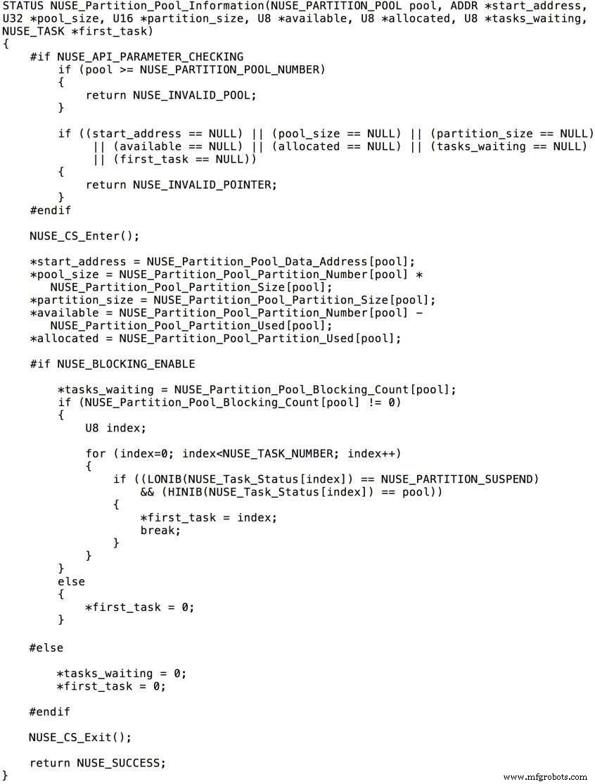 Partition Memory in Nucleus RTOS/SE: Utility Services and Data Structures
