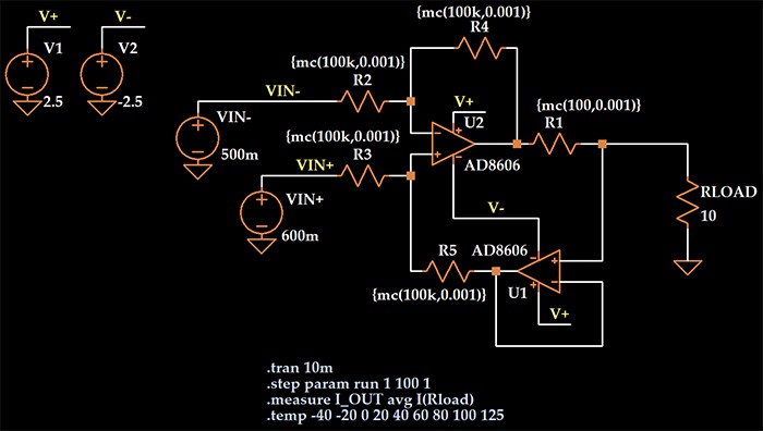 Assessing Precision of a Current‑Pump Circuit Across Resistor Tolerances and Automotive Temperature Ranges