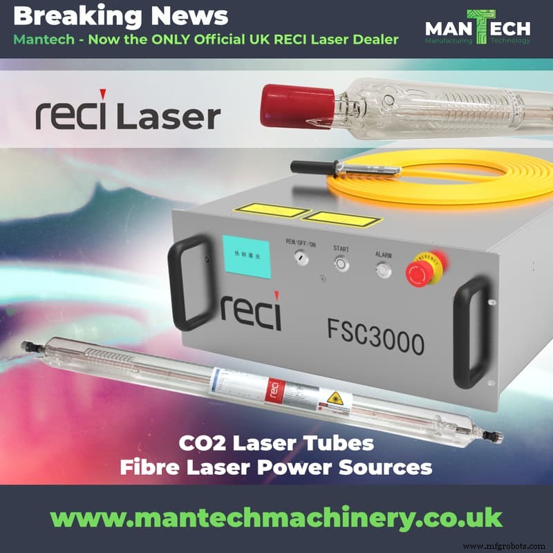Mantech – UK’s Sole Official RECI Laser Dealer for CO₂ and Fibre Lasers
