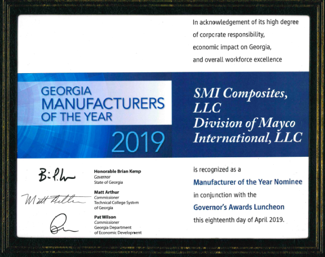 SMI Composites Nominated for Georgia Manufacturer of the Year Award