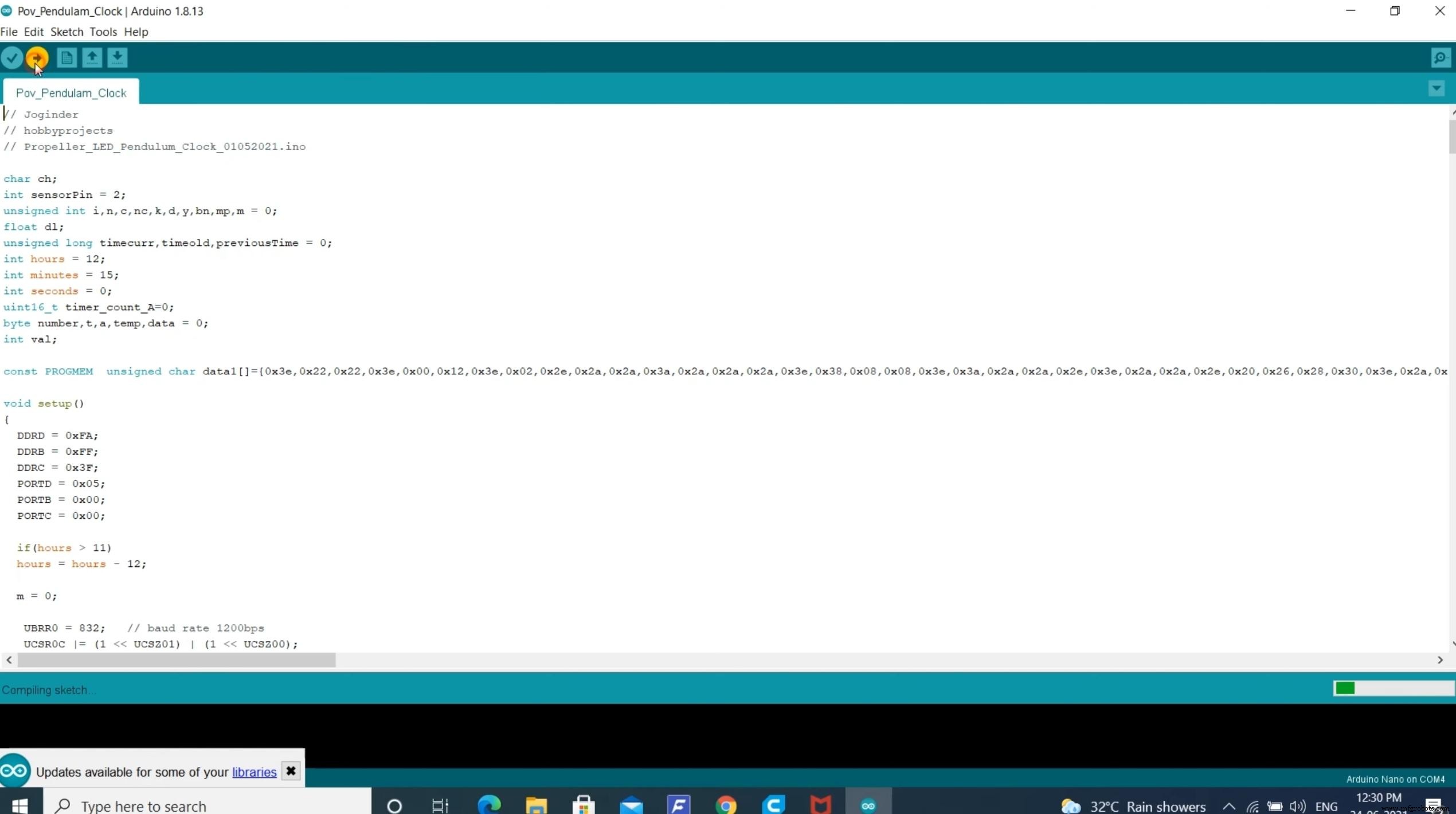 Arduino POV Clock: Build a Persistance‑of‑Vision LED Display