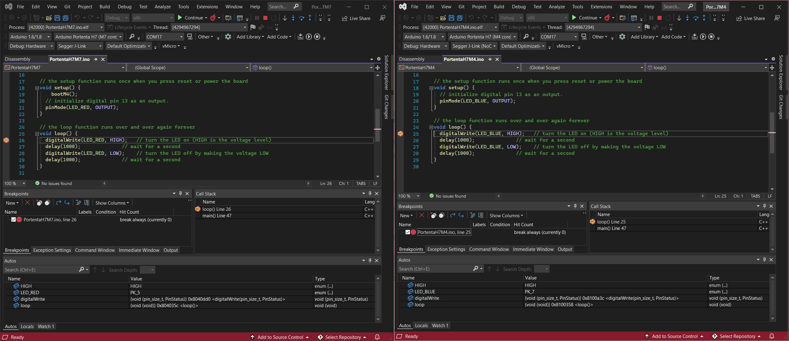 Debugging the Arduino Portenta H7 Dual‑Core System with Segger J‑Link