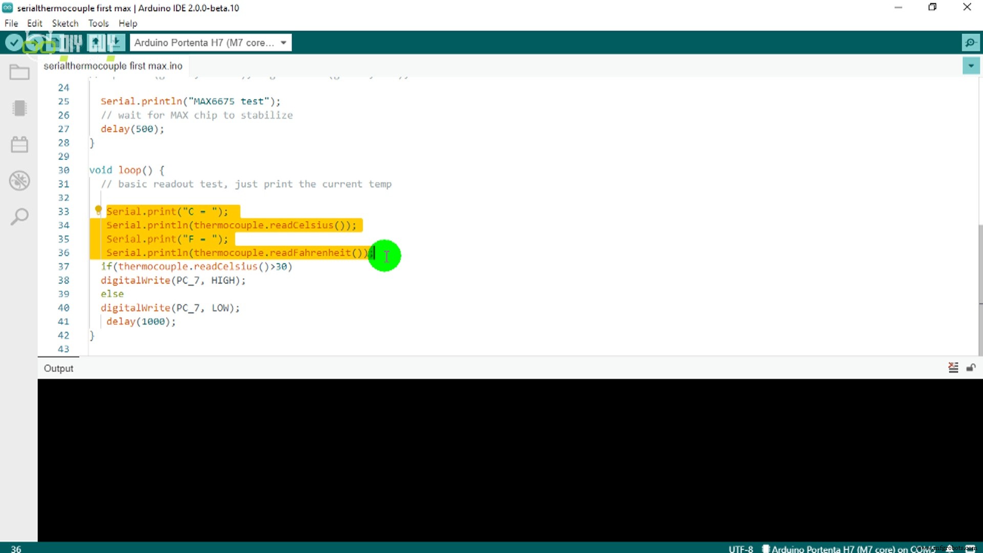 Integrating a Thermocouple Sensor with the Arduino Portenta H7 Using the MAX6675 IC
