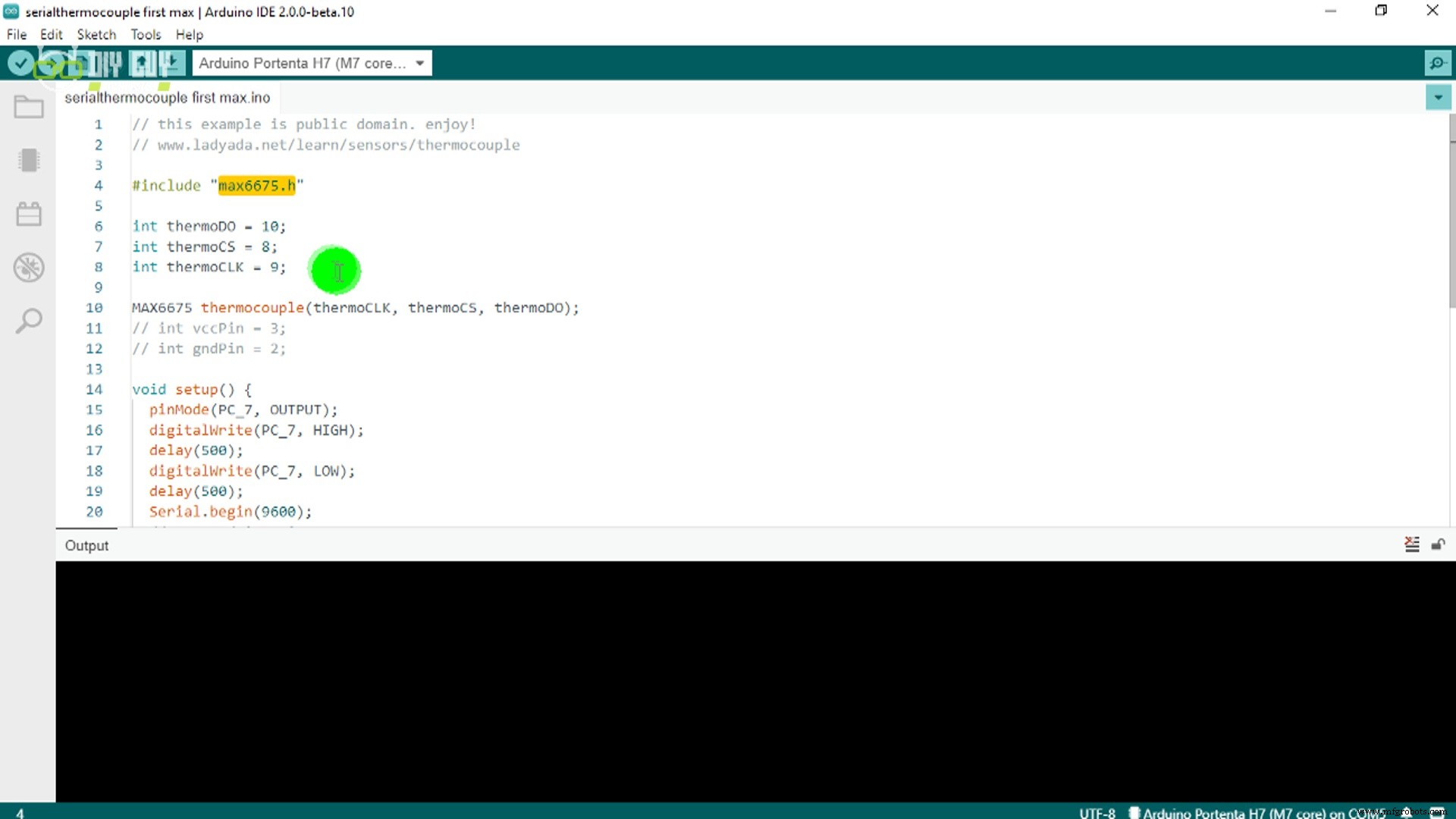 Integrating a Thermocouple Sensor with the Arduino Portenta H7 Using the MAX6675 IC
