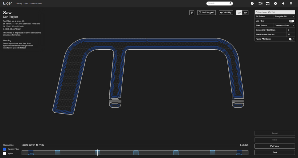 Carbon‑Fiber Hacksaw: A Lightweight Tool Printed on the Markforged Mark Two