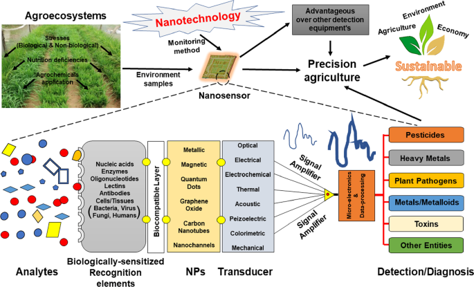 Biosensors and Nanosensors for Monitoring Agroecosystems: A Comprehensive Review