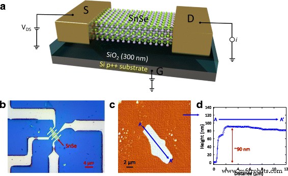 High‑Performance SnSe Nanoflake Field‑Effect Transistors Featuring Low‑Resistance Gold Ohmic Contacts