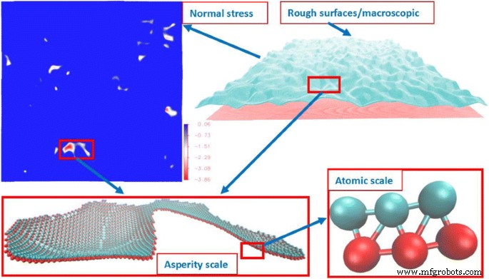 From Nanoscale to Macroscale: How Rough Surfaces  Contact Area Evolves Under Normal Load