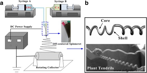 Mechanism of Helical Nanofiber Formation via Co‑Electrospinning of Cellulose Acetate and Thermoplastic Polyurethane