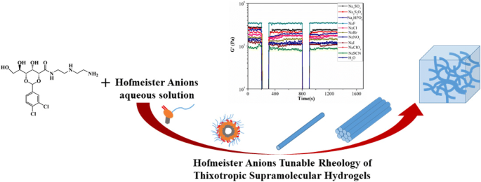 Hofmeister Anion‑Induced Tunable Rheology of Self‑Healing Supramolecular Hydrogels