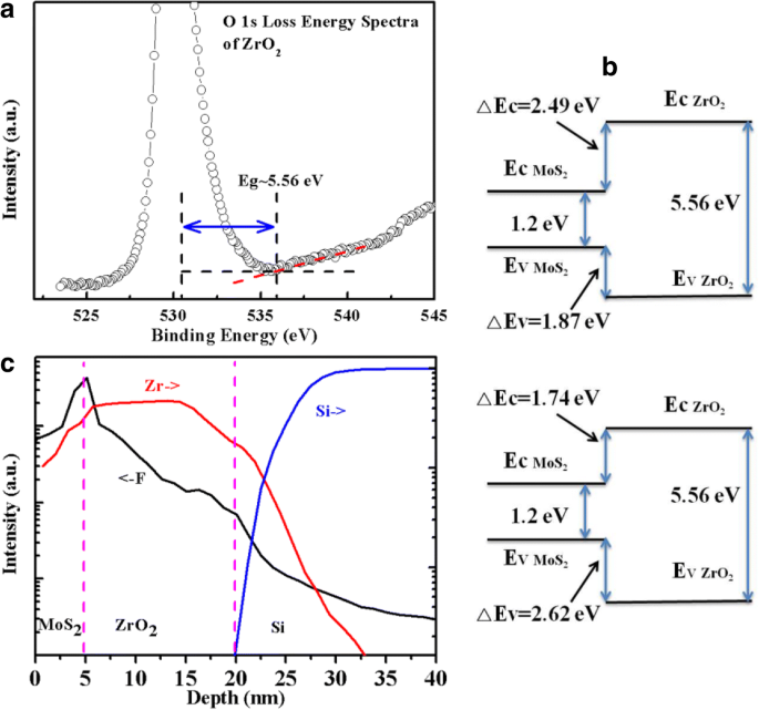 Energy Band Alignment in MoS₂/ZrO₂ Heterojunctions: Impact of CHF₃ Plasma Treatment