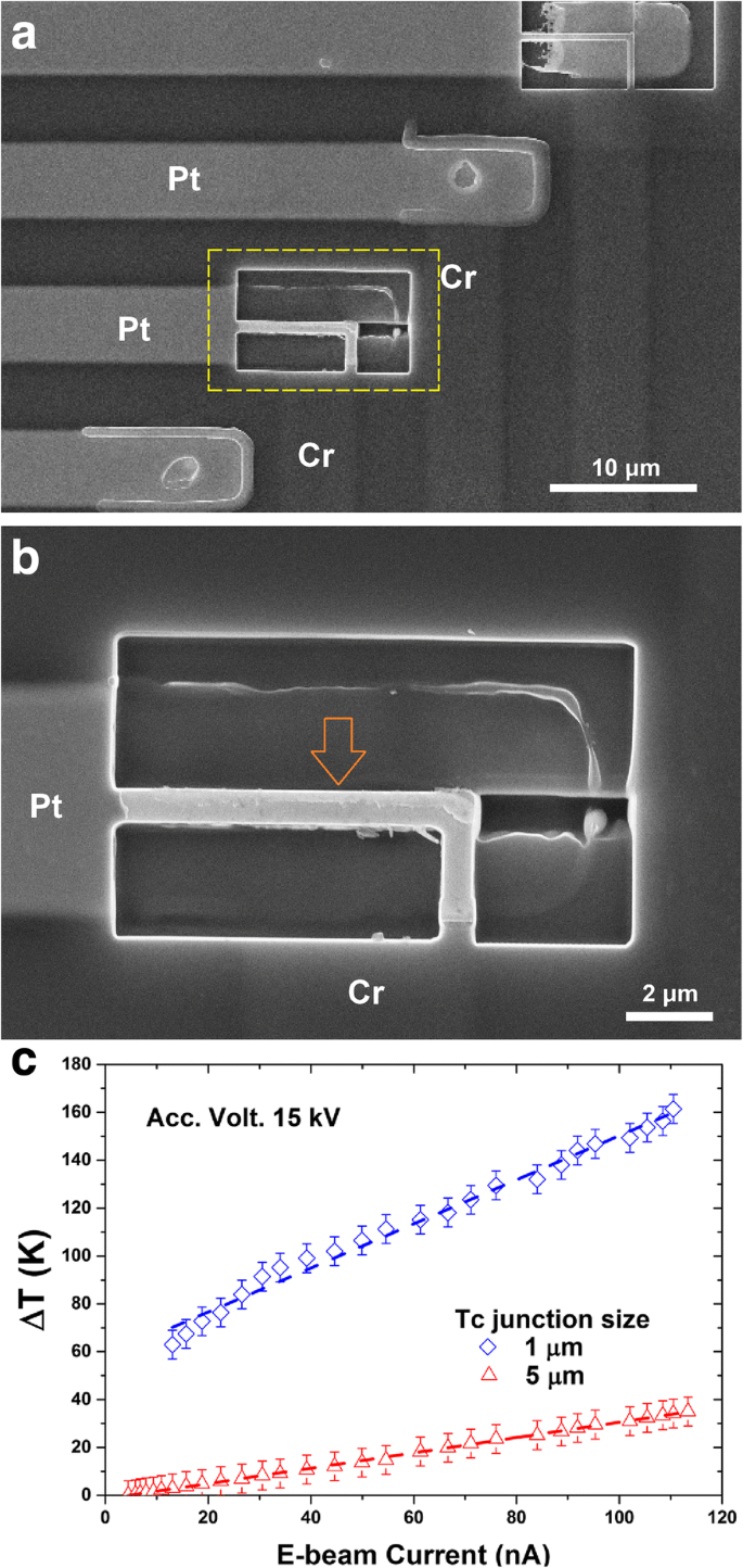 Quantifying Surface Temperature Rise from Nano- to Microscale Electron Beam Irradiation