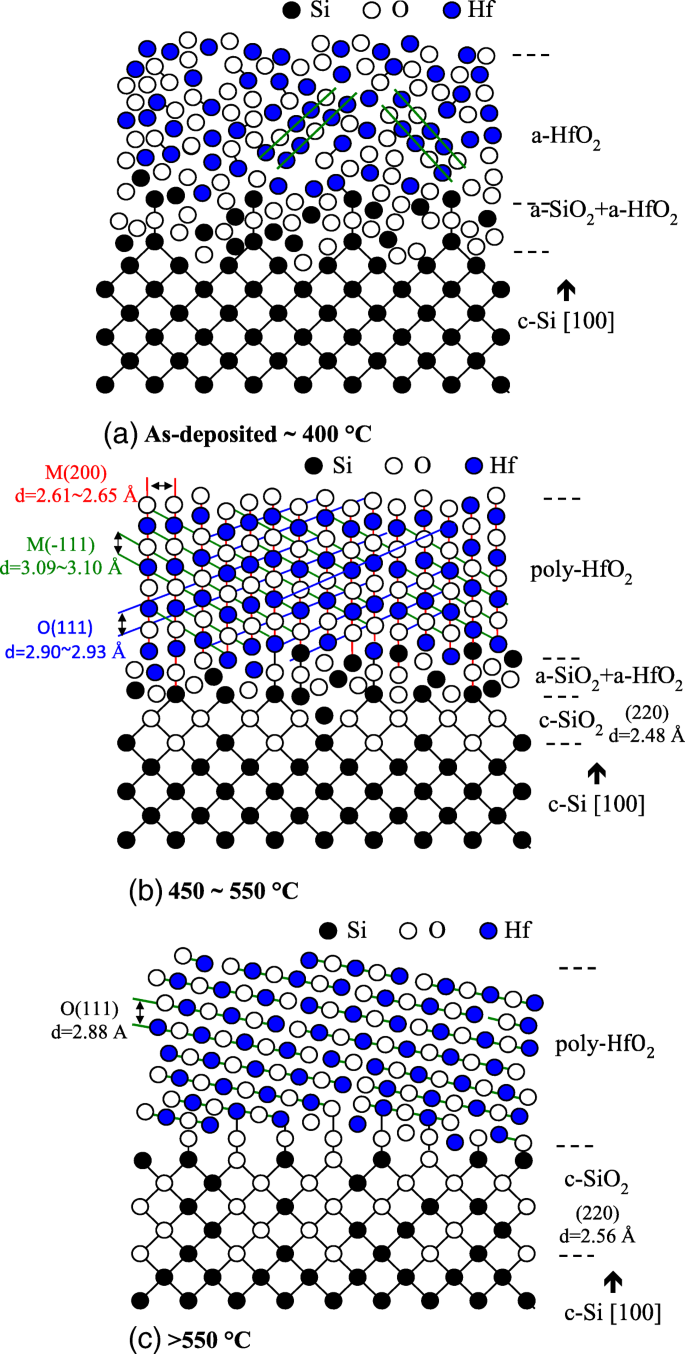 Temperature‑Dependent Evolution of HfO₂/Si Interfaces: Crystallization Mechanisms and Optimal Annealing Conditions
