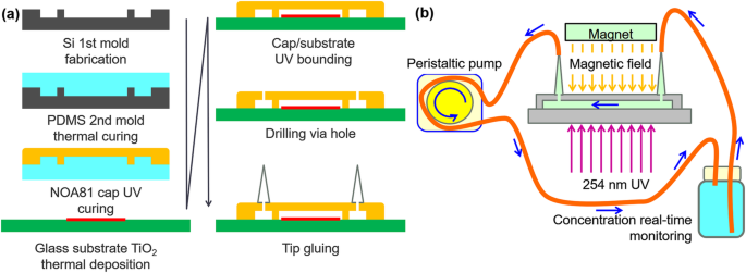 Optimizing TiO₂ Photocatalysis in Micro Optofluidic Chip Reactors with Magnetic Field Enhancement