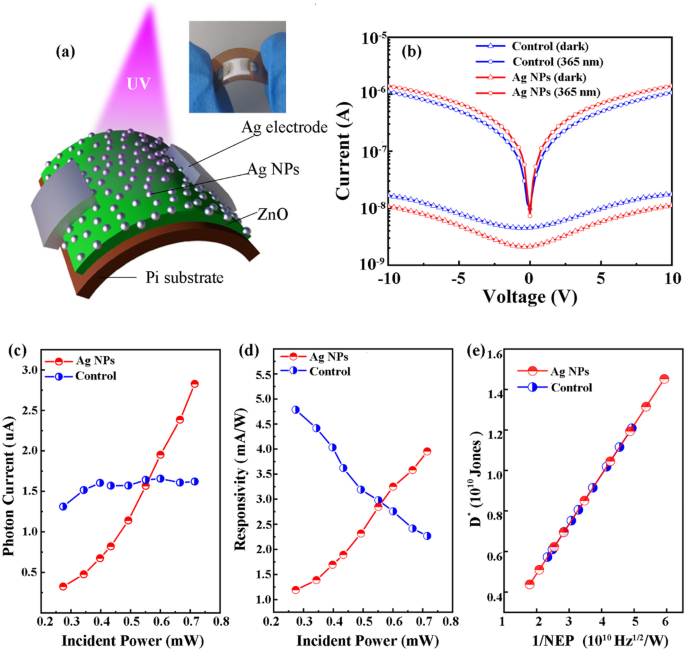 Boosting Performance of All‑Inkjet‑Printed ZnO UV Photodetectors via Ag Nanoparticle Modification