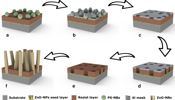Controlled Growth of Vertically Aligned ZnO Nanorods via Sol‑Gel Seeding and Colloidal Lithography on Si(100) Substrates