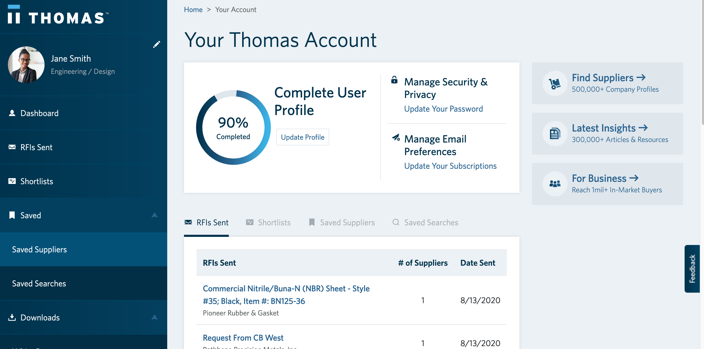 Thomas Account: Streamlined Buyer Experience with Advanced Supplier Discovery Tools