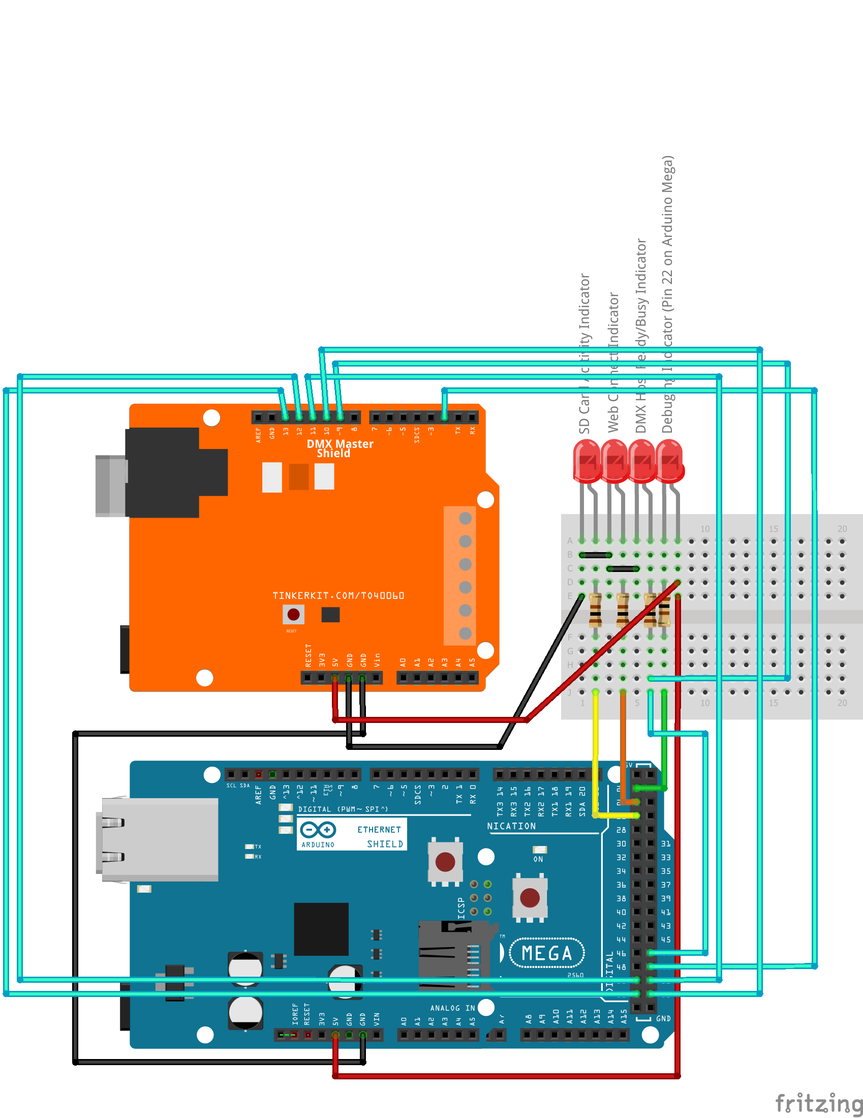 Web‑Controlled DMX Lighting System – Arduino Master Controller