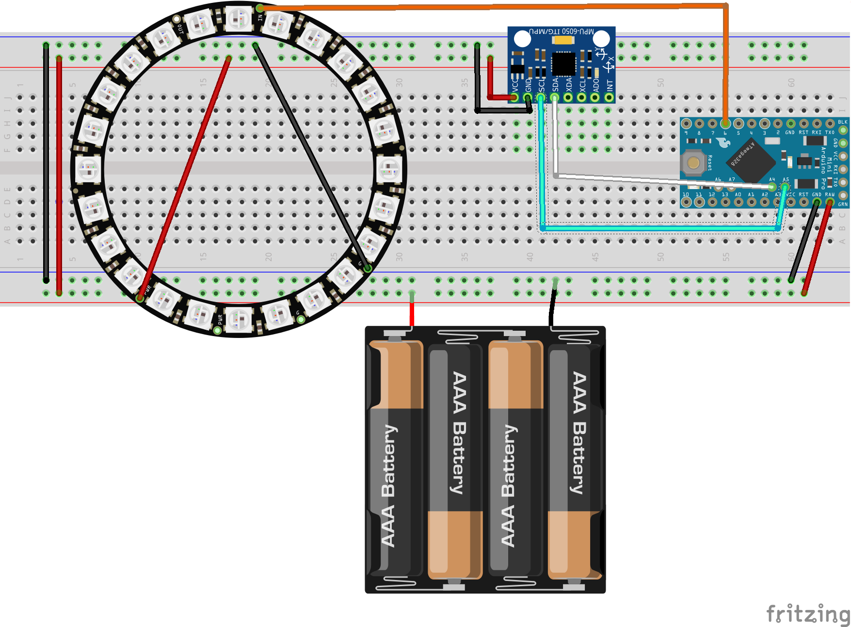 Interactive Gyroscope LED Display with NeoPixel Ring and Arduino