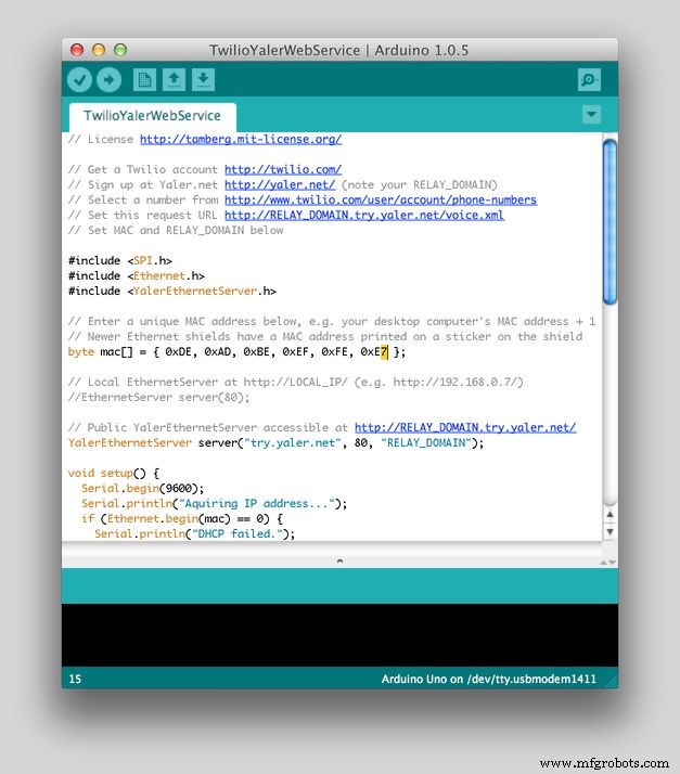 Enable Phone Calls on Arduino UNO Using Twilio & Yaler – Call My Arduino Project