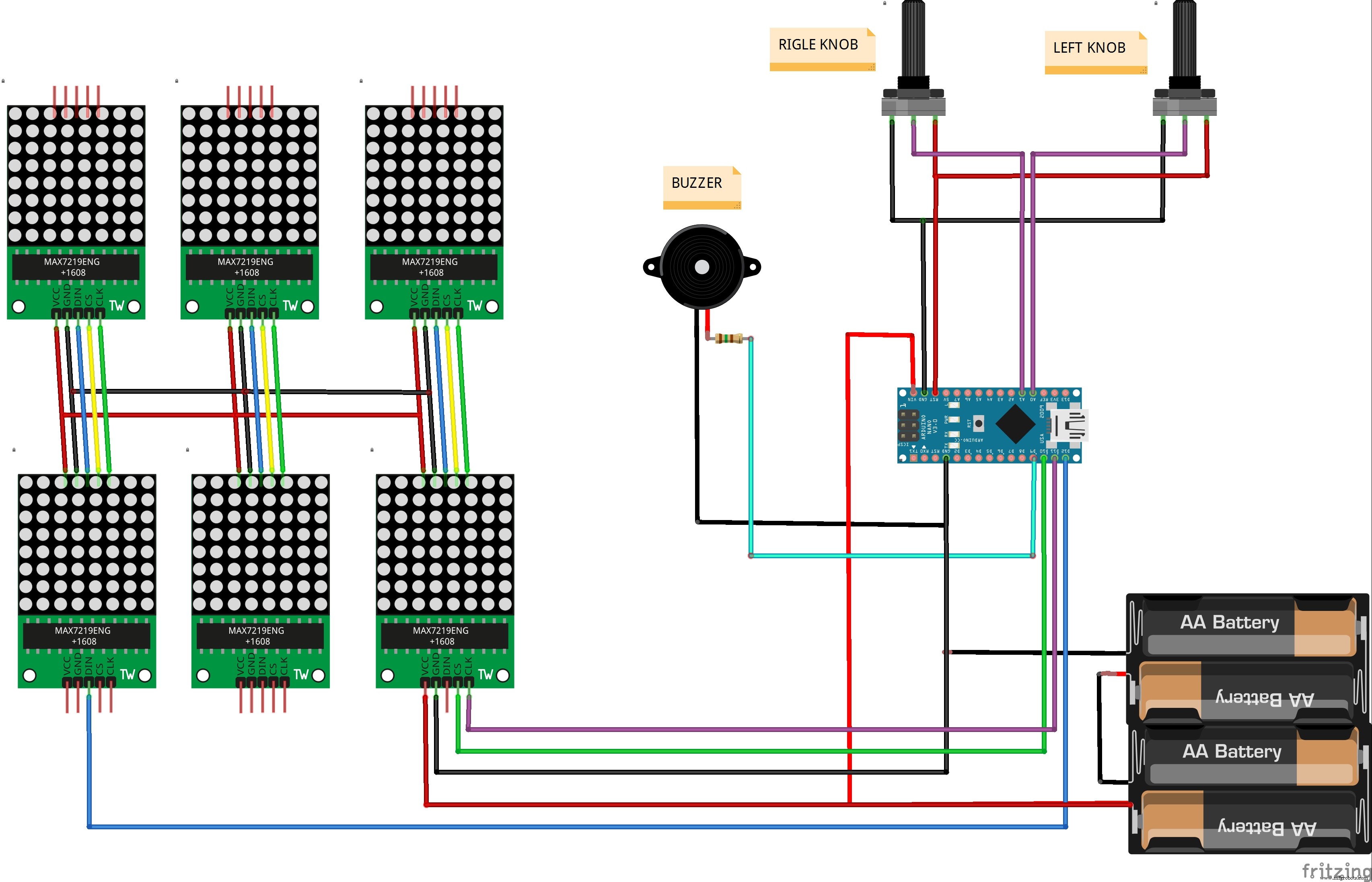 Build a 24×16 LED Pong Console with Arduino Nano & MAX7219