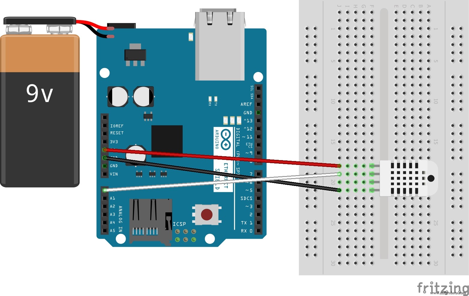 Arduino Temperature & Humidity Logger Using DHT11 and Ethernet Shield
