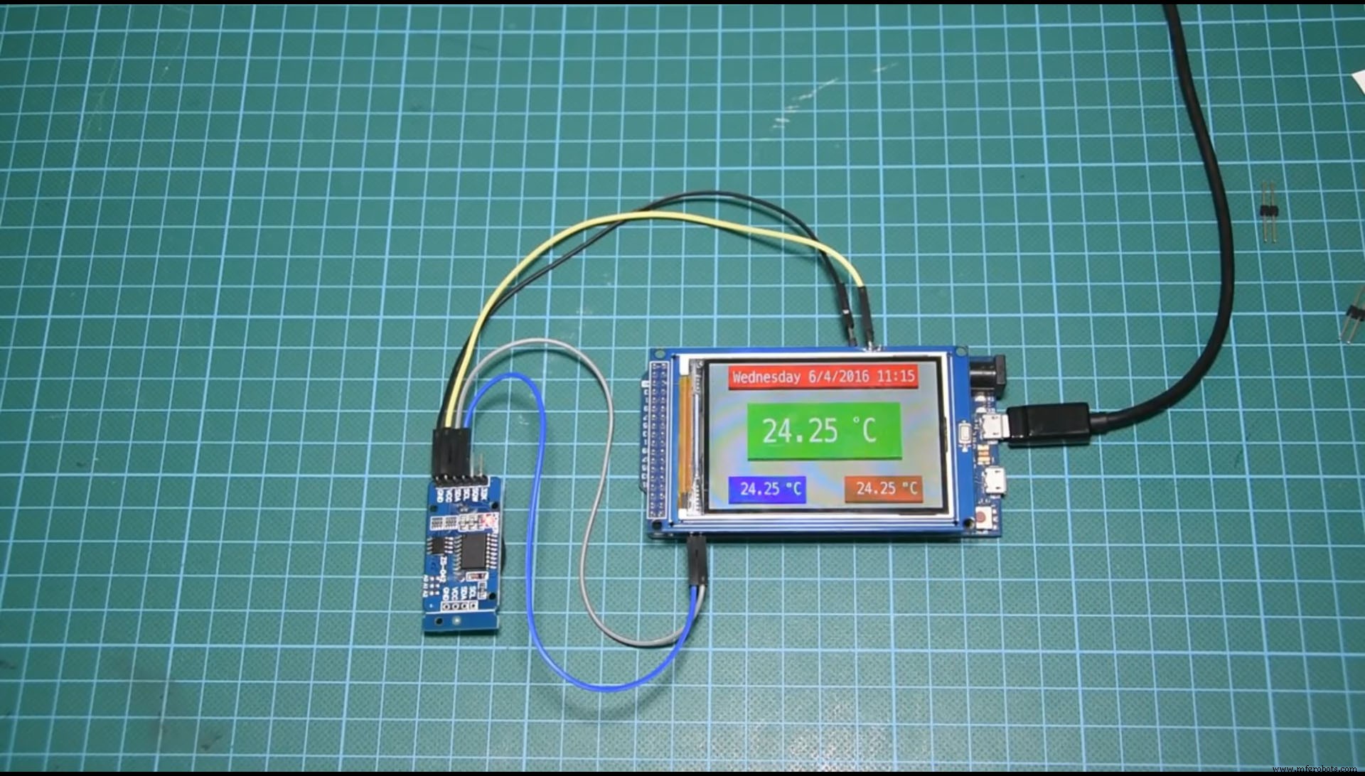 Arduino Temperature Monitor & Real-Time Clock Using a 3.2” TFT Display