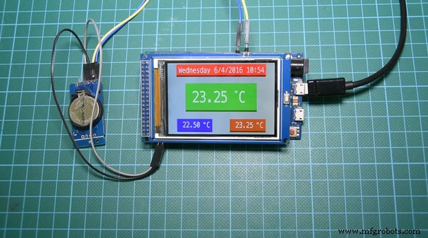 Arduino Temperature Monitor & Real-Time Clock Using a 3.2” TFT Display