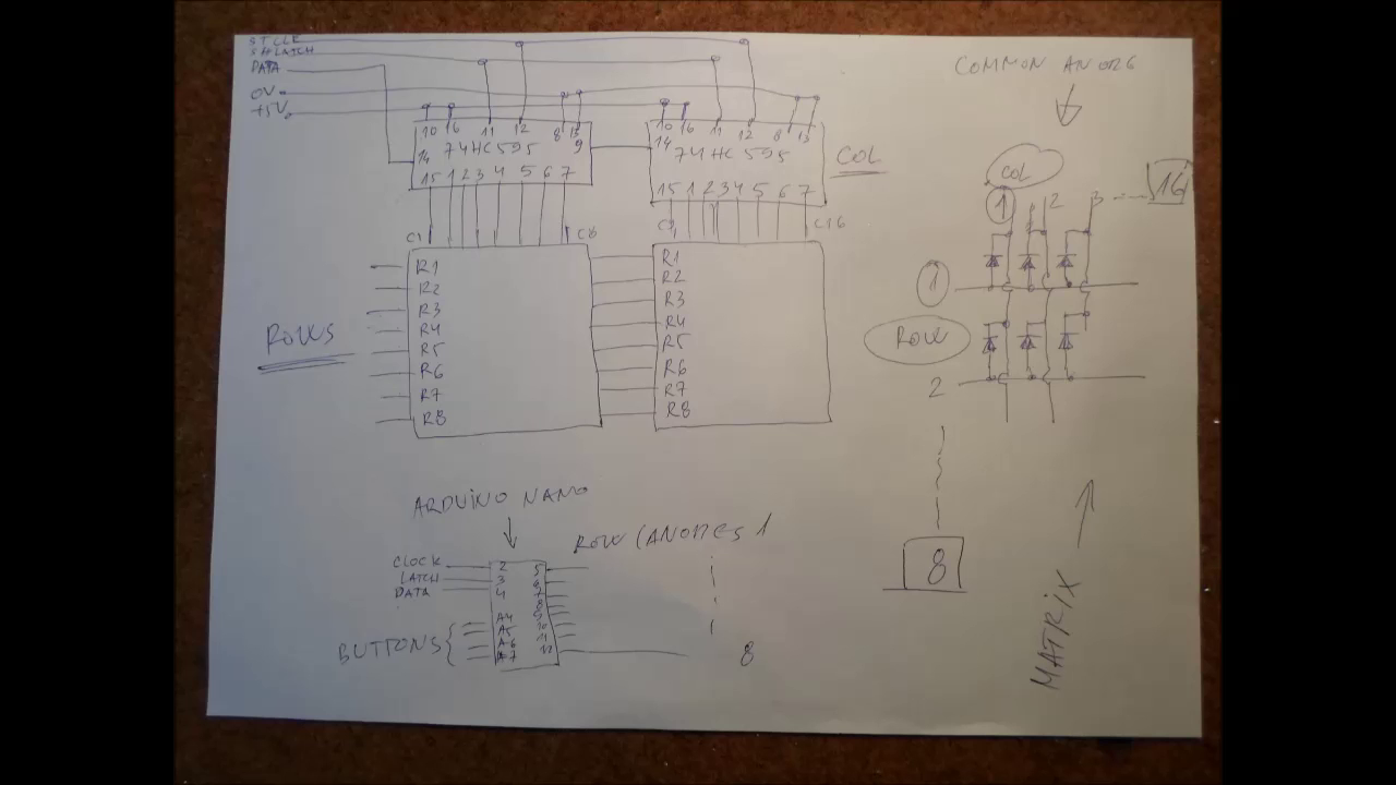 Build a Tetris Game with Arduino Nano on a DIY 16×8 LED Matrix
