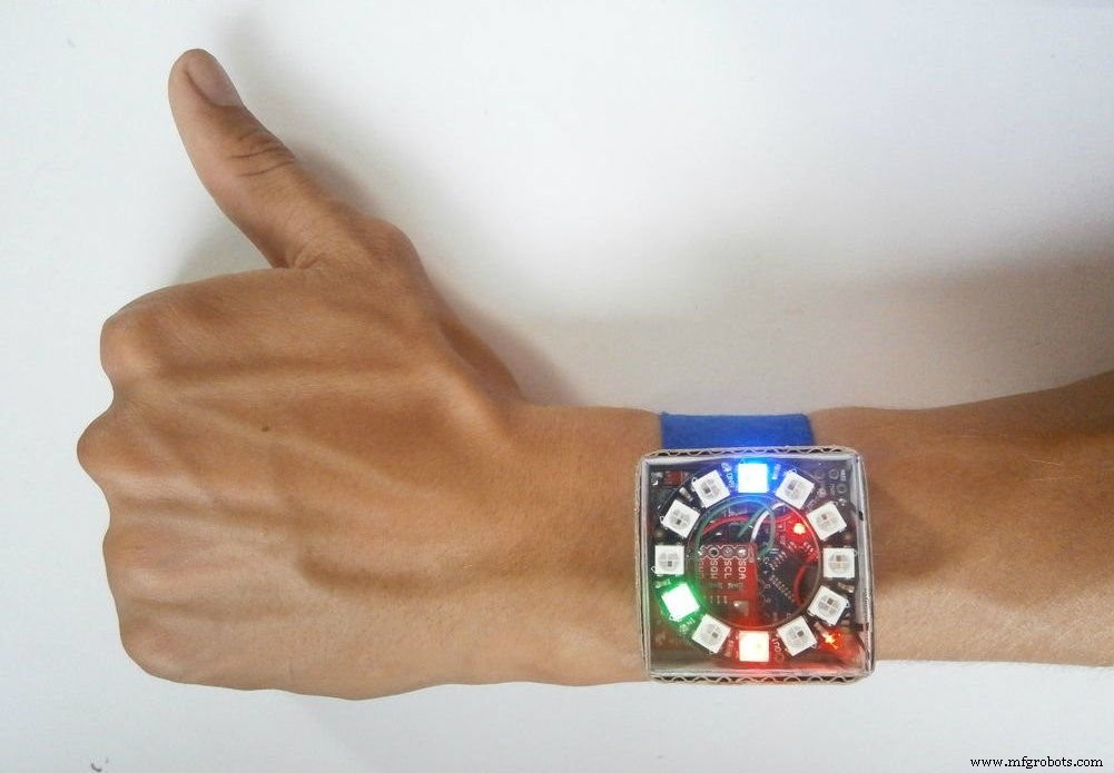 Pixie: An Arduino‑Based NeoPixel Wristwatch – Sleek, DIY LED Timepiece