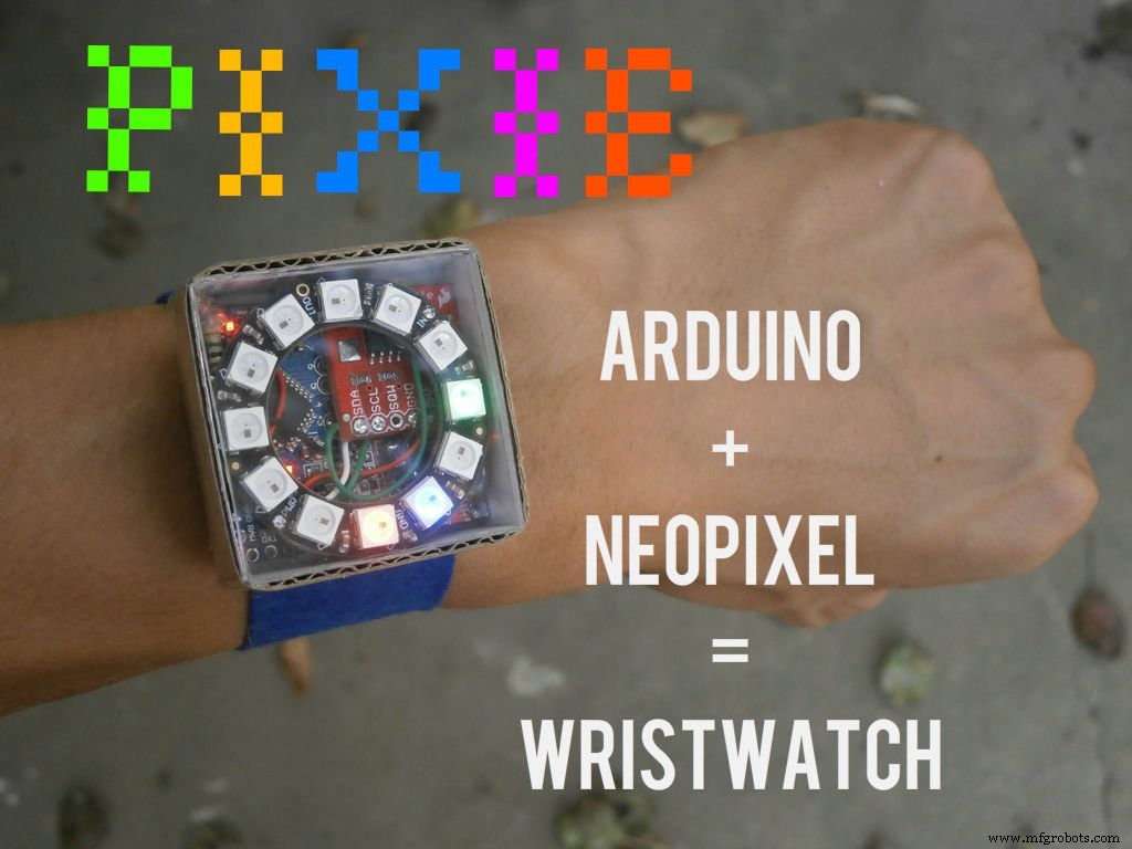 Pixie: An Arduino‑Based NeoPixel Wristwatch – Sleek, DIY LED Timepiece