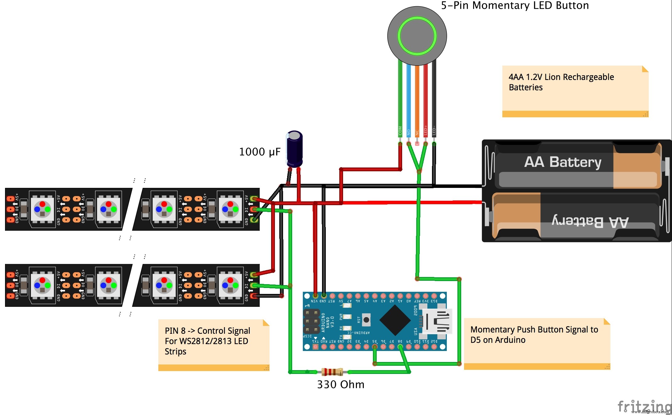 Arduino-Driven NeoPixel Lightsabers with Dynamic Party Modes