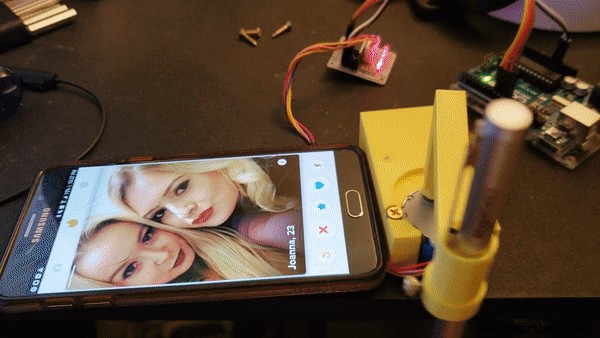 Automated Tinder & Bumble Swiper Using Arduino UNO Stepper Motor