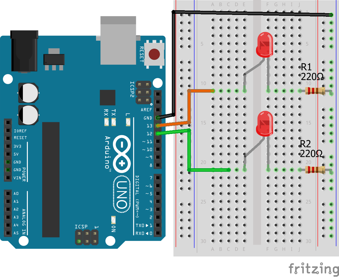 Blink Two LEDs at Different Rates on Arduino Without delay()