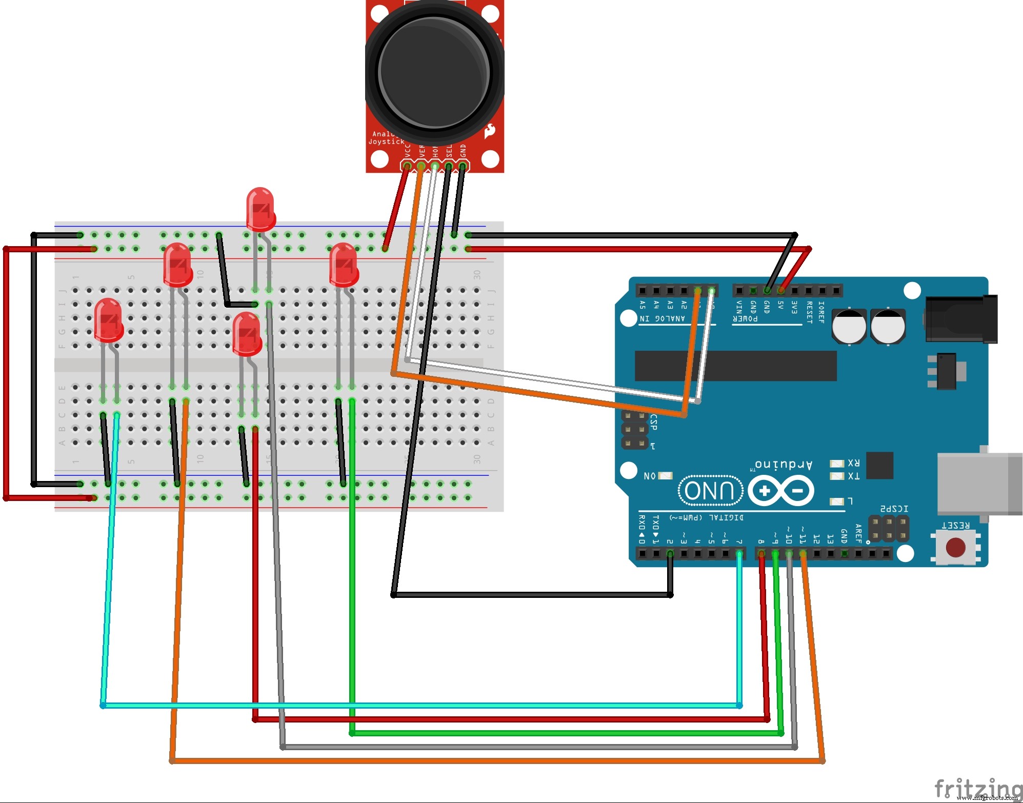 Interactive Joystick Game with Arduino and LED Feedback