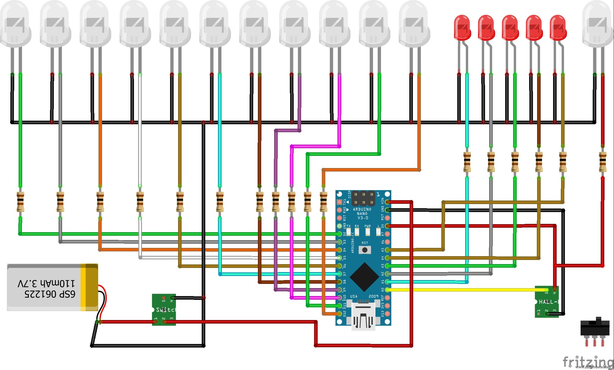 Analog-Style LED Persistence‑of‑Vision Clock – DIY Arduino Nano Project