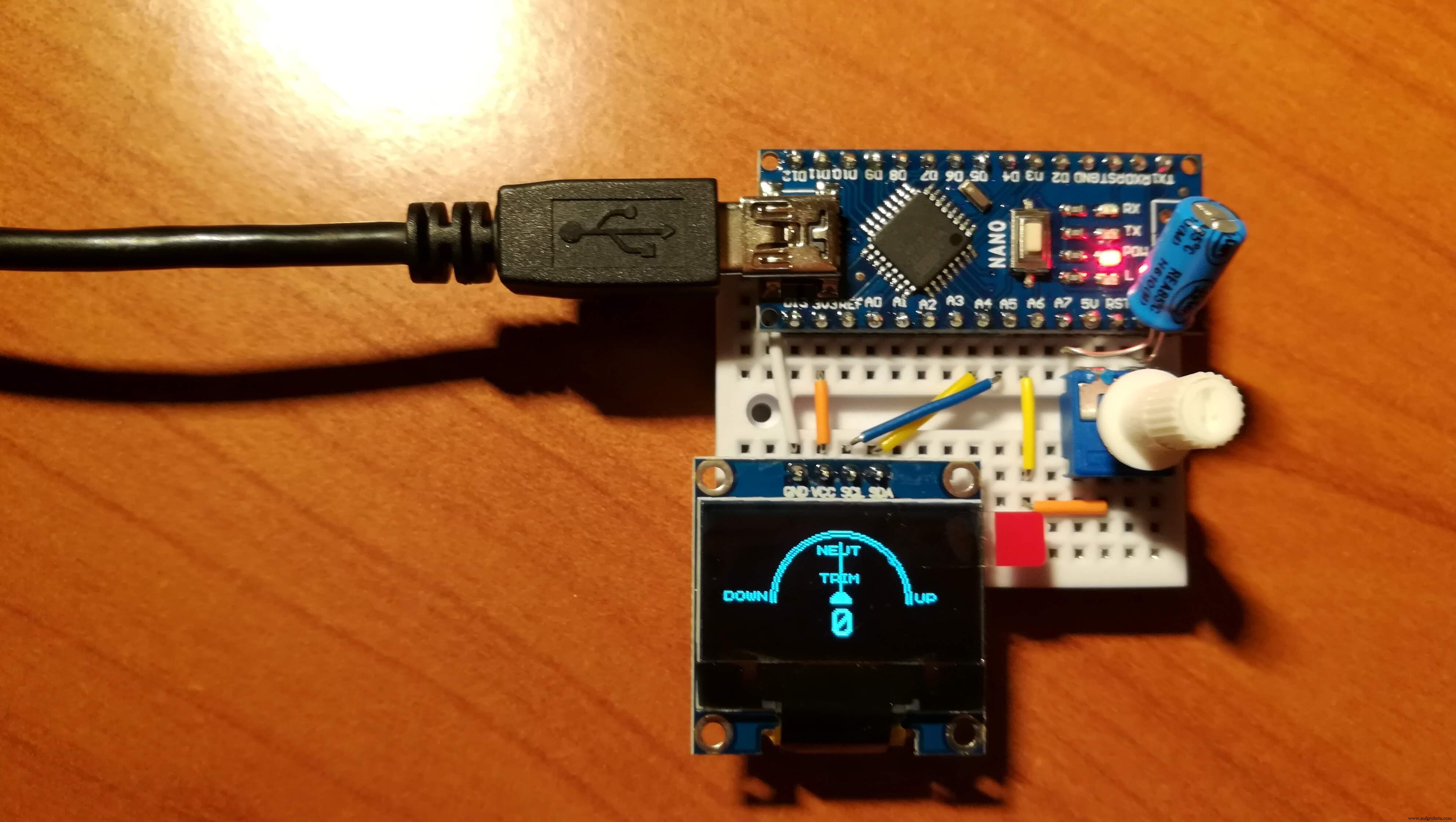 Build a Compact Analog Trim Tab Wheel for FlightGear with Arduino Nano