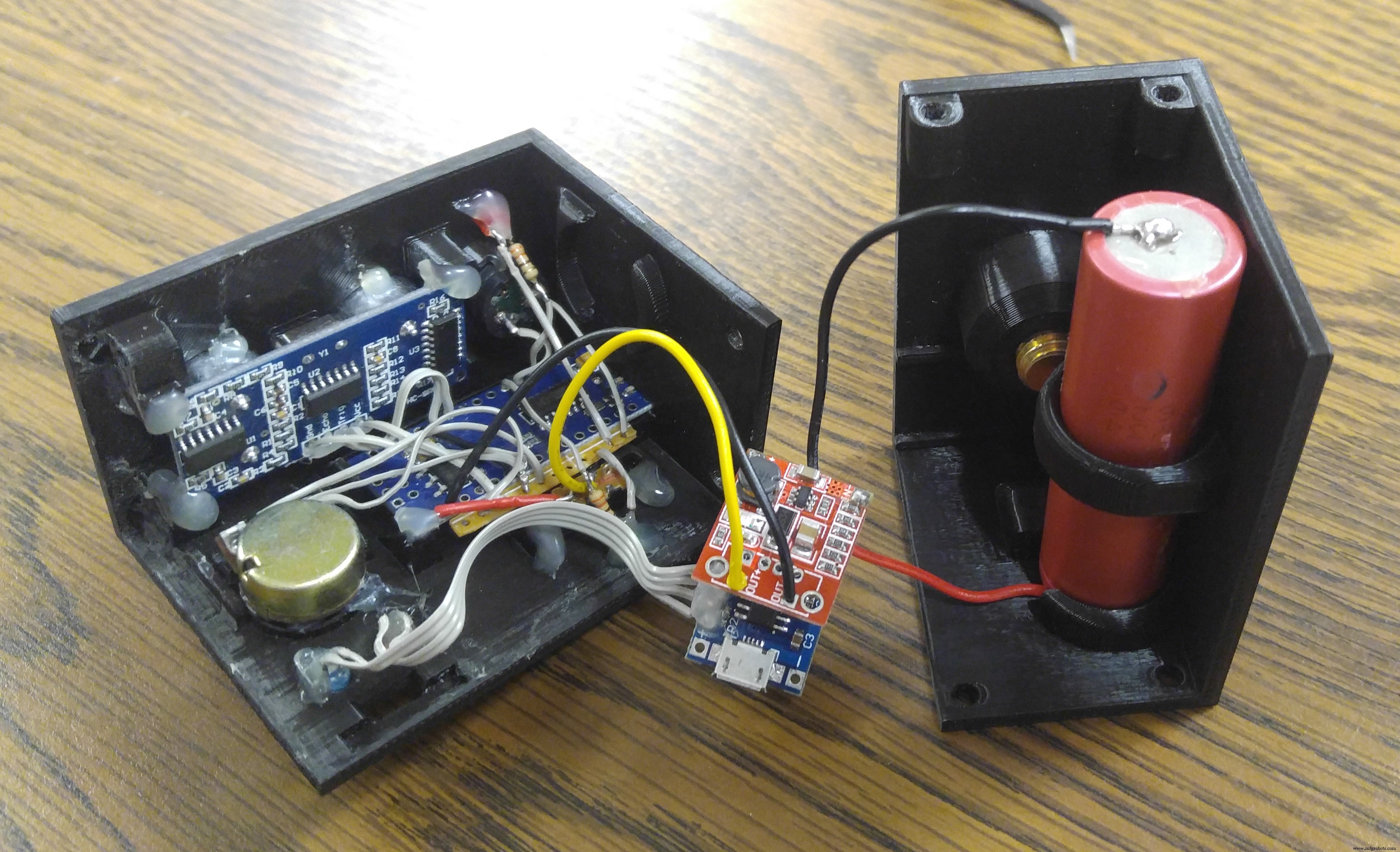 Portable Range Detector – Arduino Nano DIY Kit with HC‑SR04, 18650 Power, and 3D‑Printed Enclosure