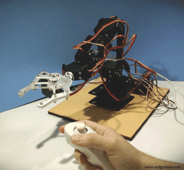 Arduino-Based Nunchuk-Operated 6-DoF Robotic Arm Kit