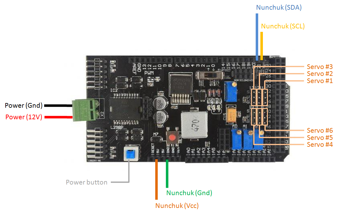 Arduino-Based Nunchuk-Operated 6-DoF Robotic Arm Kit