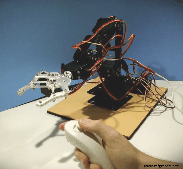 Arduino-Based Nunchuk-Operated 6-DoF Robotic Arm Kit