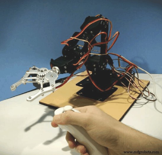 Arduino-Based Nunchuk-Operated 6-DoF Robotic Arm Kit