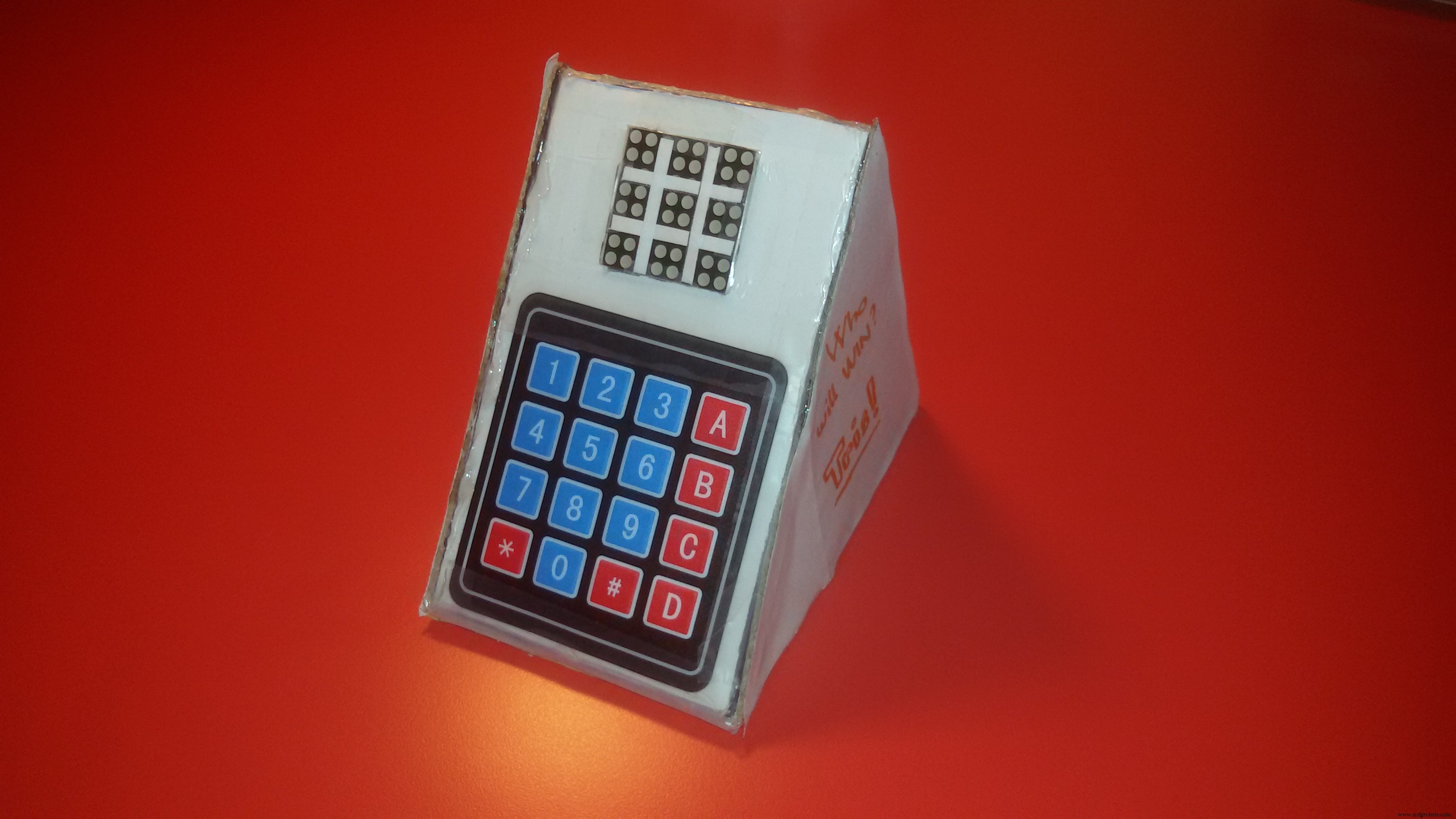 Arduino Tic Tac Toe with MAX7219 LED Matrix and Cardboard Enclosure
