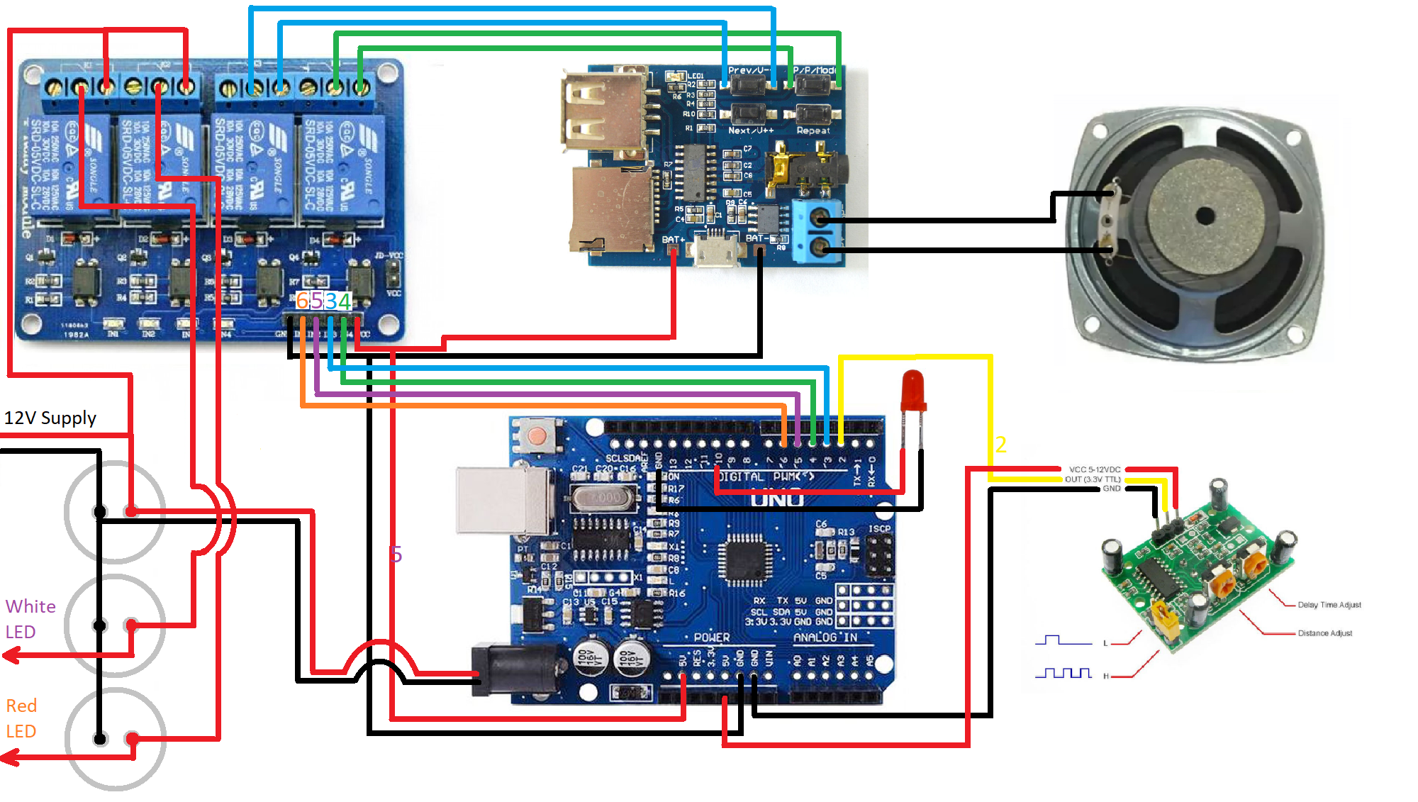 Spooky Halloween PIR Motion Speaker: Scare & Light Effects Kit